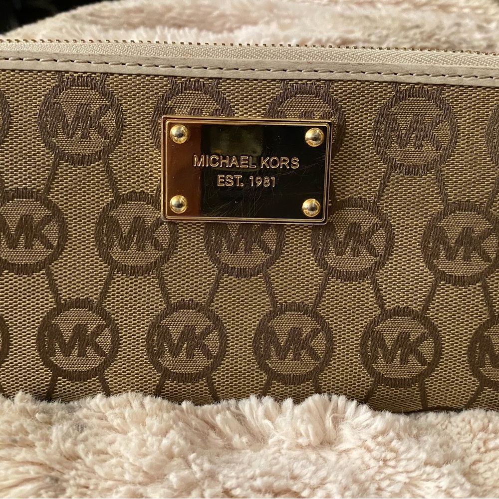 Michael Kors Cream Logo Canvas Wallet